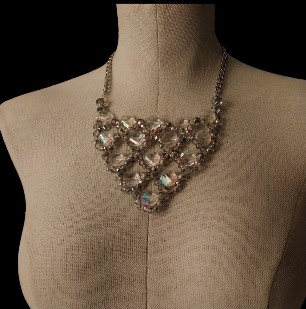 Vivi Silver And Crystal Statement Necklace